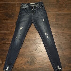 KanCan Dark Blue Distressed Skinny Jeans